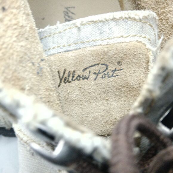 Yellow Port Boots Mens Size 8 Beige Recycled Tires & Trucking Canvas. main image 12